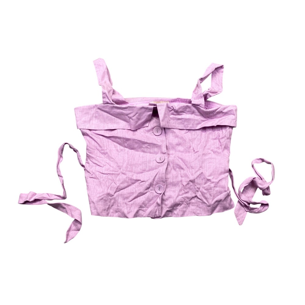Le Lis Lavender Linen Blend Button Front Side Tie Camisole Top YT7086 Women S